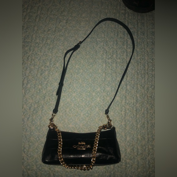 COACH Charlotte Shoulder Bag, Black Leather - Picture 4 of 4